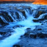 The frosty blue sight of Bruarfoss waterfall was worth the trek