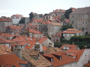 A view of the terracotta rooftops of Dubrovnik city