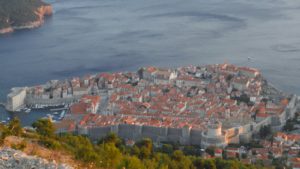 The orange roofed city of Dubrovnik as seen from Mount Srd