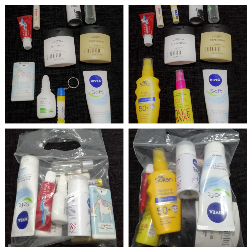 liquids in luggage