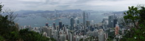 A panoramic picture taken from Victoria Peak