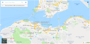 A map of Hong Kong with the key attractions I wanted to visit starred