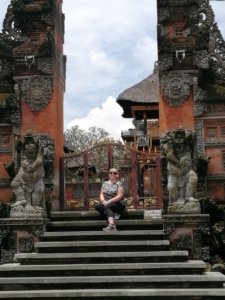 Temples are dotted everywhere in Bali and are all ornately decorated. This is a picture of one in Ubud city centre