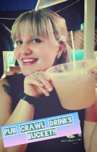 A picture of me on holiday enjoying a pub crawl in Indonesia, March 2019